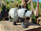 Hand Made Large Panda Soapstone Carving x 1 From Zimbabwe - Toprock Gemstones and Minerals 