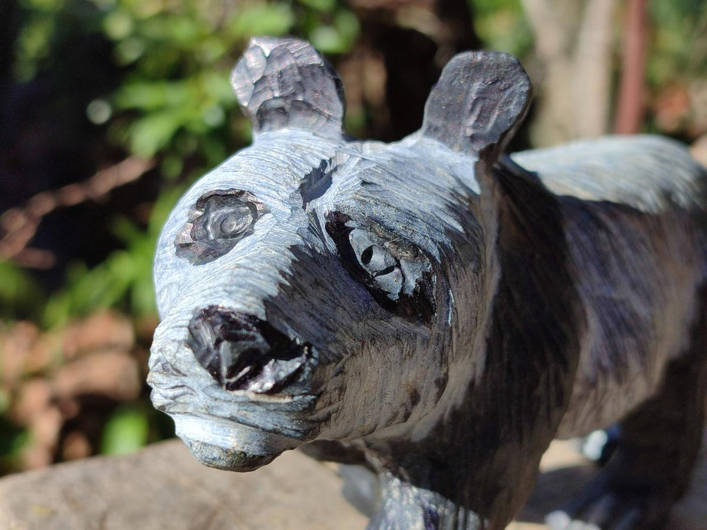 Hand Made Large Panda Soapstone Carving x 1 From Zimbabwe - Toprock Gemstones and Minerals 
