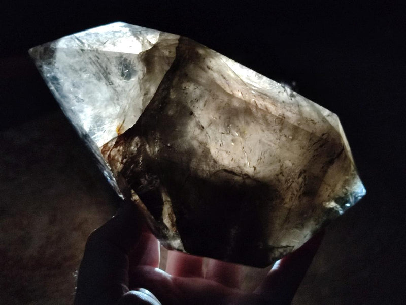 Polished Large Dark Smokey Quartz Double Terminated Crystal x 1 From Madagascar - Toprock Gemstones and Minerals 