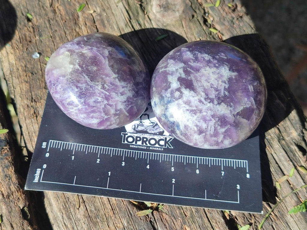 Polished Lepidolite Galets x 24 From Ambatondrazaka, Madagascar - Toprock Gemstones and Minerals 