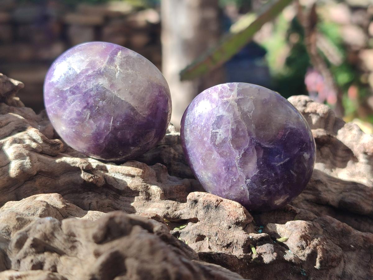 Polished Lepidolite Galets x 24 From Ambatondrazaka, Madagascar - Toprock Gemstones and Minerals 