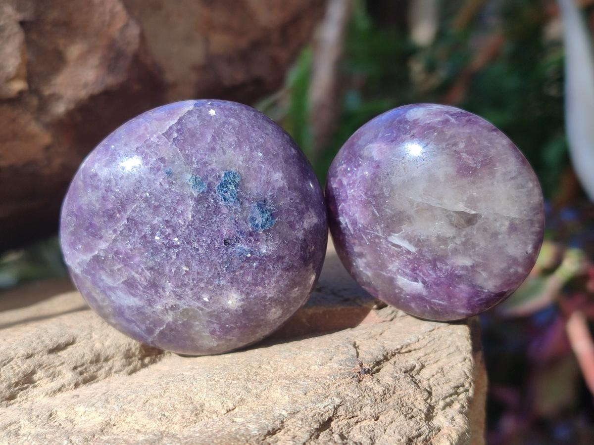 Polished Lepidolite Galets x 24 From Ambatondrazaka, Madagascar - Toprock Gemstones and Minerals 