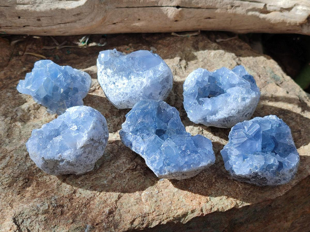 Natural Mini Blue Celestite Specimens x 4,2 Kg Lot From Sakoany, Madagascar - Toprock Gemstones and Minerals 