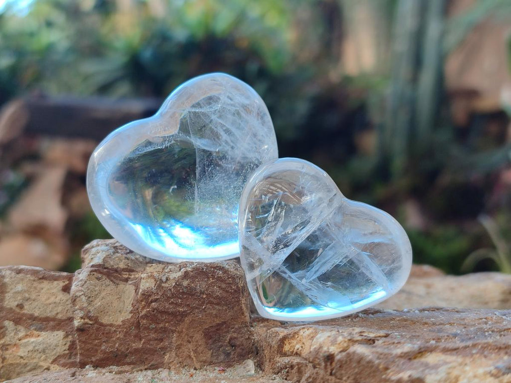 Polished Small Rock Crystal Hearts x 35 From Amoron’i Mania, Madagascar - Toprock Gemstones and Minerals 