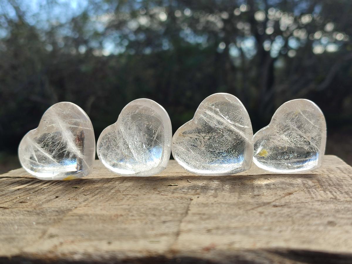 Polished Small Rock Crystal Hearts x 35 From Amoron’i Mania, Madagascar - Toprock Gemstones and Minerals 