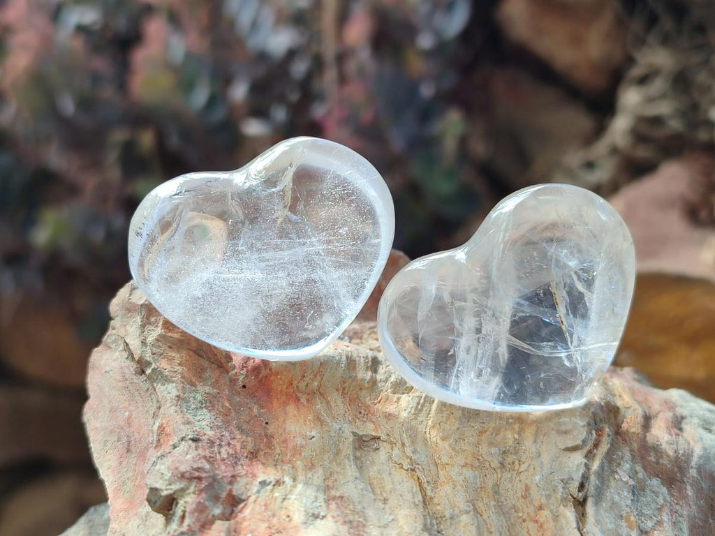 Polished Small Rock Crystal Hearts x 35 From Amoron’i Mania, Madagascar - Toprock Gemstones and Minerals 