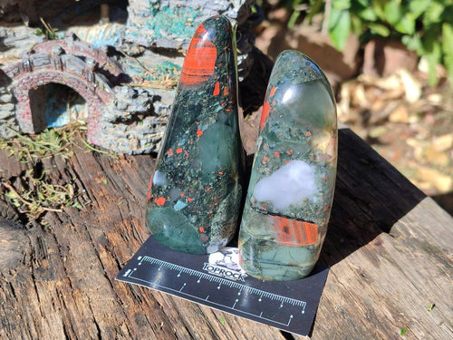 Polished Bloodstone Standing Display Pieces x 3 From Swaziland - Toprock Gemstones and Minerals 