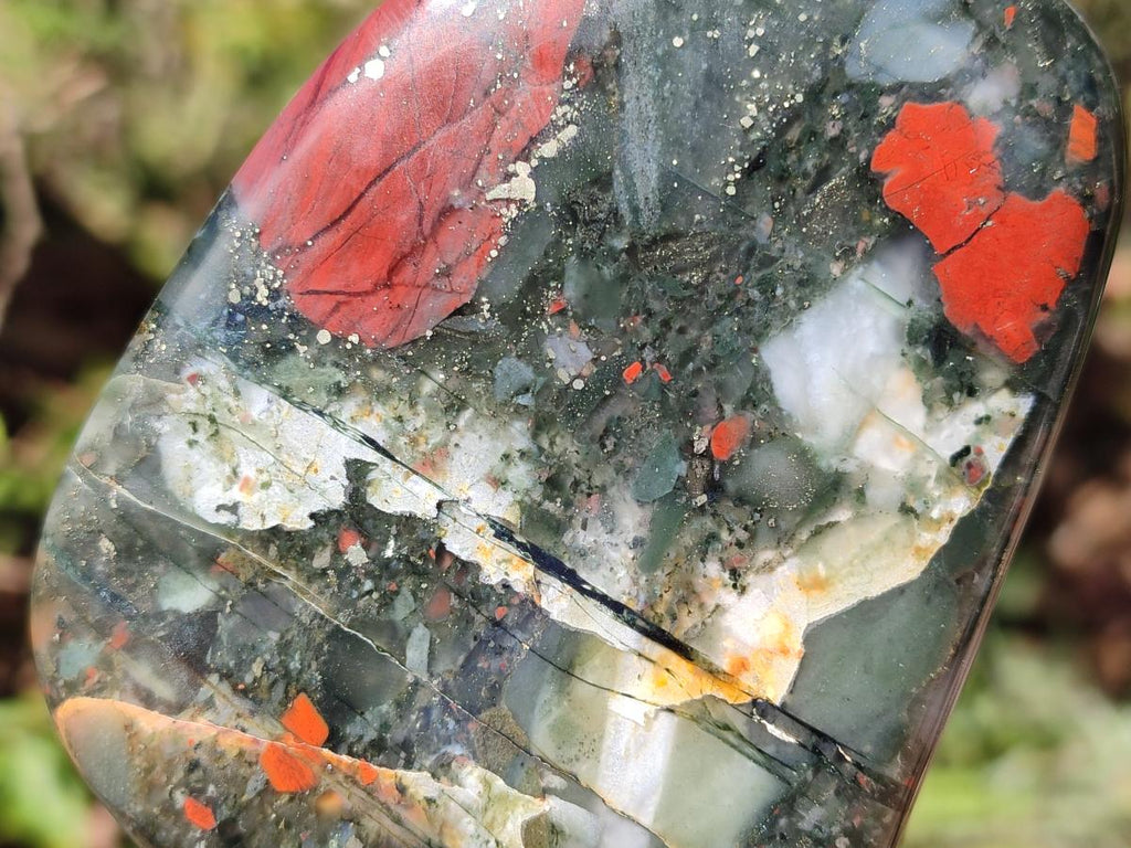 Polished Bloodstone Standing Display Pieces x 3 From Swaziland - Toprock Gemstones and Minerals 