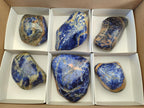 Polished Sodalite Free Forms x 6 From Kunene River, Namibia - Toprock Gemstones and Minerals 