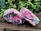 Natural Salrose Cobaltoan Dolomite Specimens with Malachite and Heterogenite x 2 From Kakanda, Congo - Toprock Gemstones and Minerals 