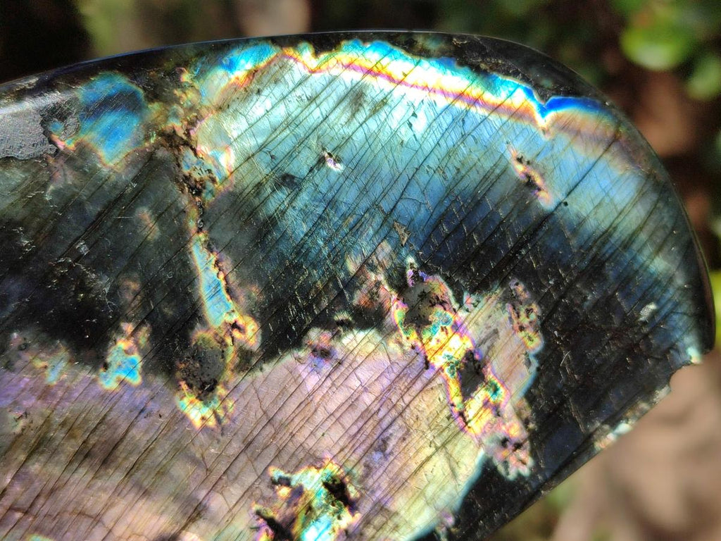 Polished Spectrolite Labradorite Standing Display Pieces x 2 From Madagascar - Toprock Gemstones and Minerals 