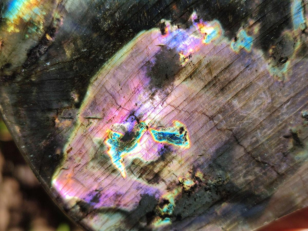 Polished Spectrolite Labradorite Standing Display Pieces x 2 From Madagascar - Toprock Gemstones and Minerals 