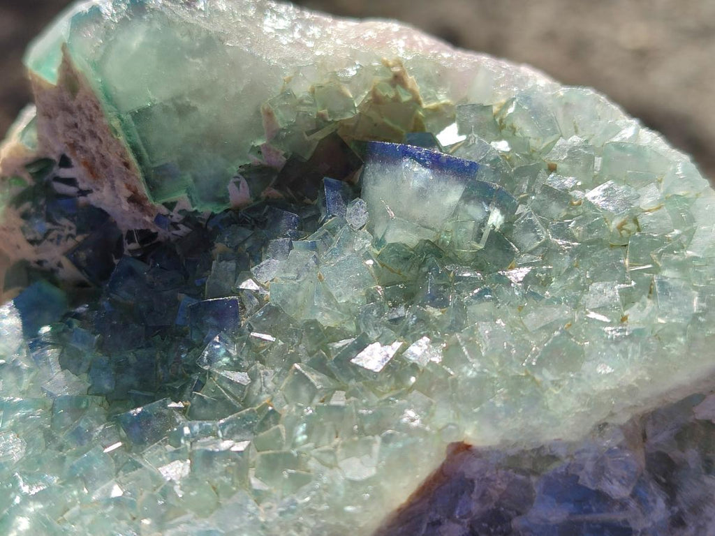 Natural Green Cubic Fluorite Specimens x 4 From Mandrosonoro, Madagascar - Toprock Gemstones and Minerals 