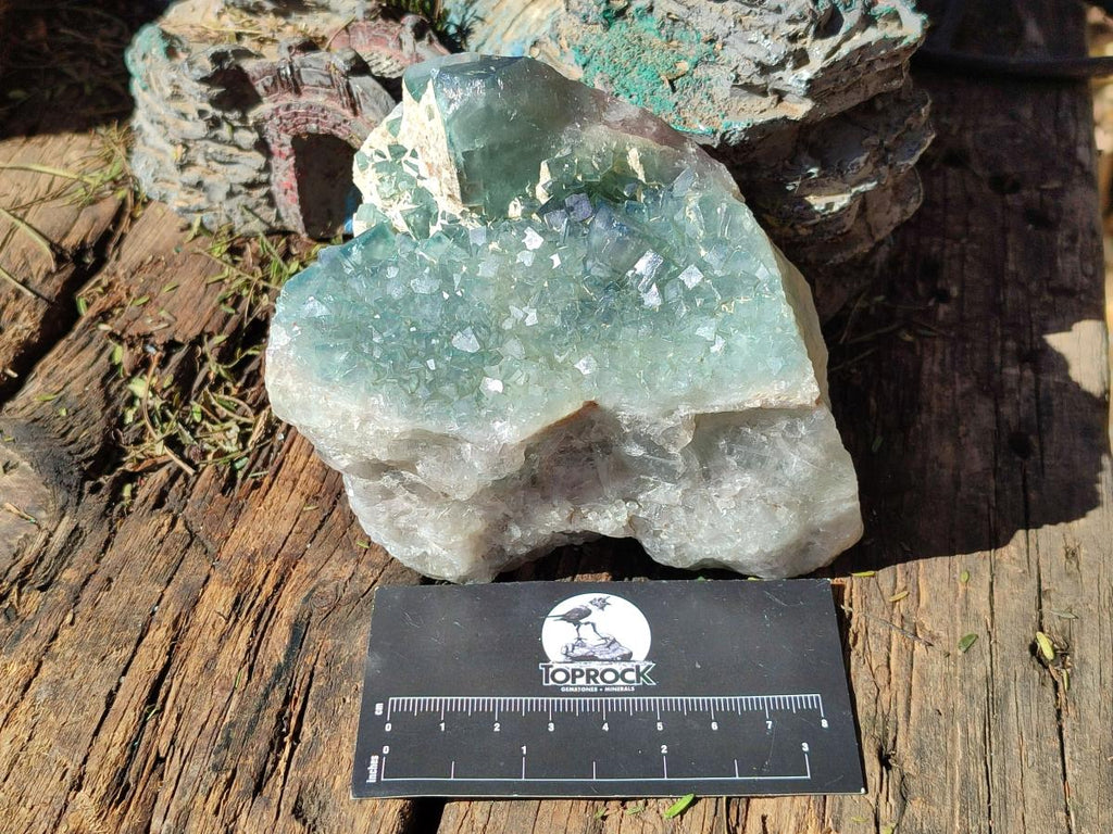 Natural Green Cubic Fluorite Specimens x 4 From Mandrosonoro, Madagascar - Toprock Gemstones and Minerals 