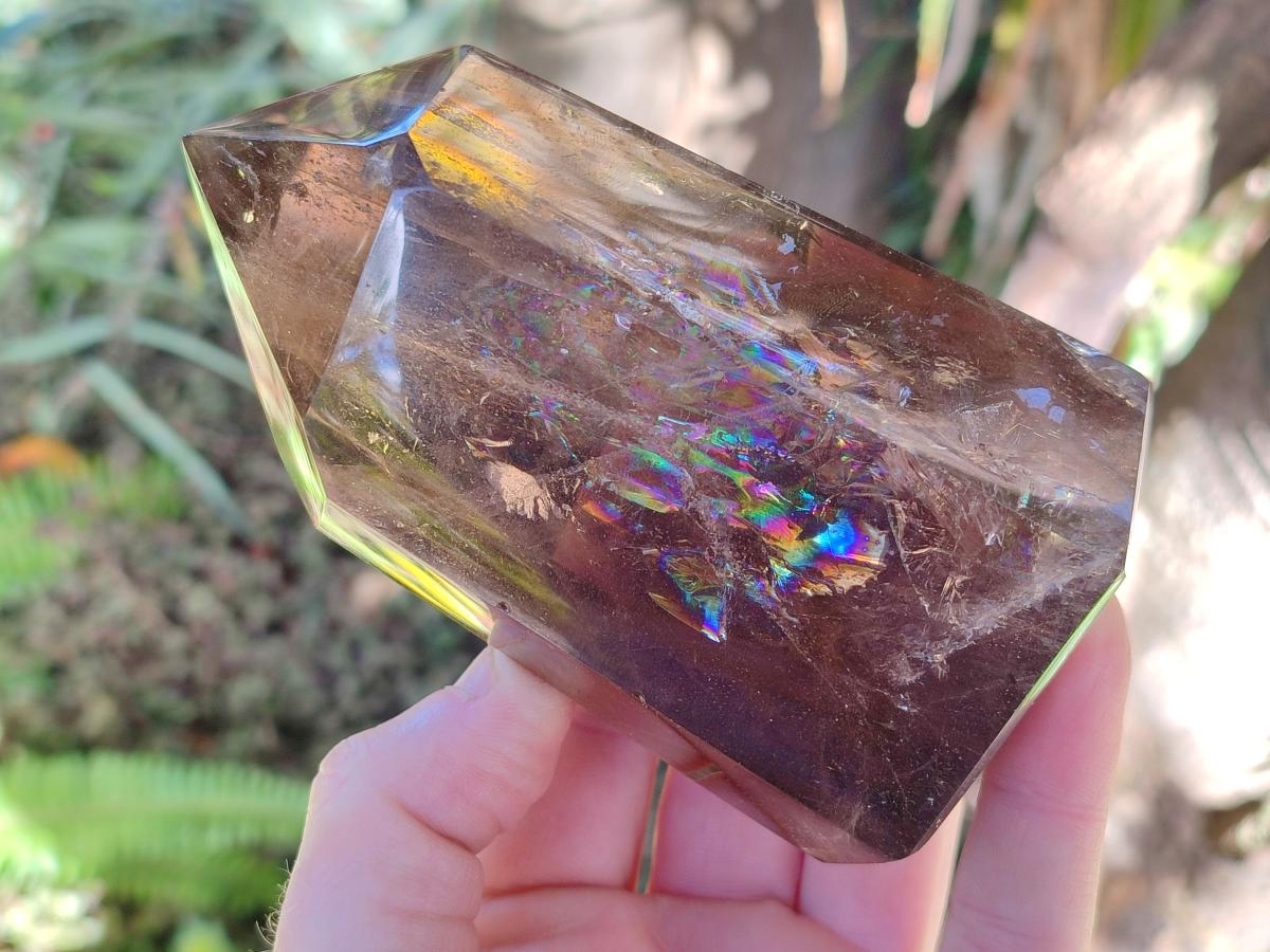 Polished Smokey Quartz Standing Display Crystals x 2 From Madagascar - Toprock Gemstones and Minerals 