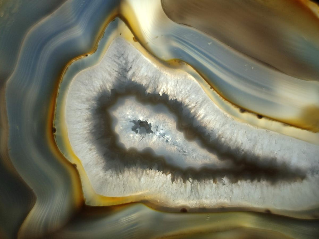 Polished and Natural Banded Agate Slices with Natural Edging x 6 From Madagascar - Toprock Gemstones and Minerals 