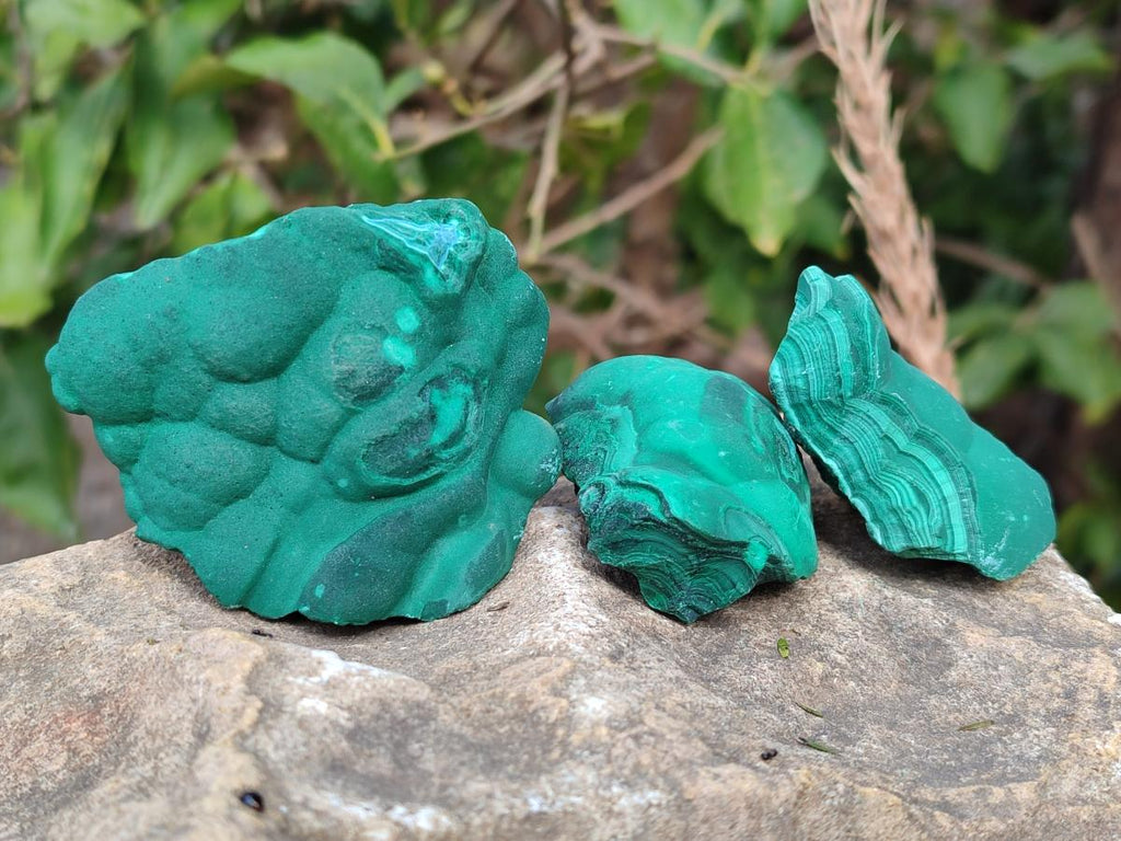 Natural Botryoidal Malachite Specimens x 12 From Congo - Toprock Gemstones and Minerals 