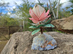 Hand Made Gemstone King Protea Flowers x 2 From South Africa - Toprock Gemstones and Minerals 