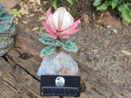 Hand Made Gemstone King Protea Flowers x 2 From South Africa - Toprock Gemstones and Minerals 