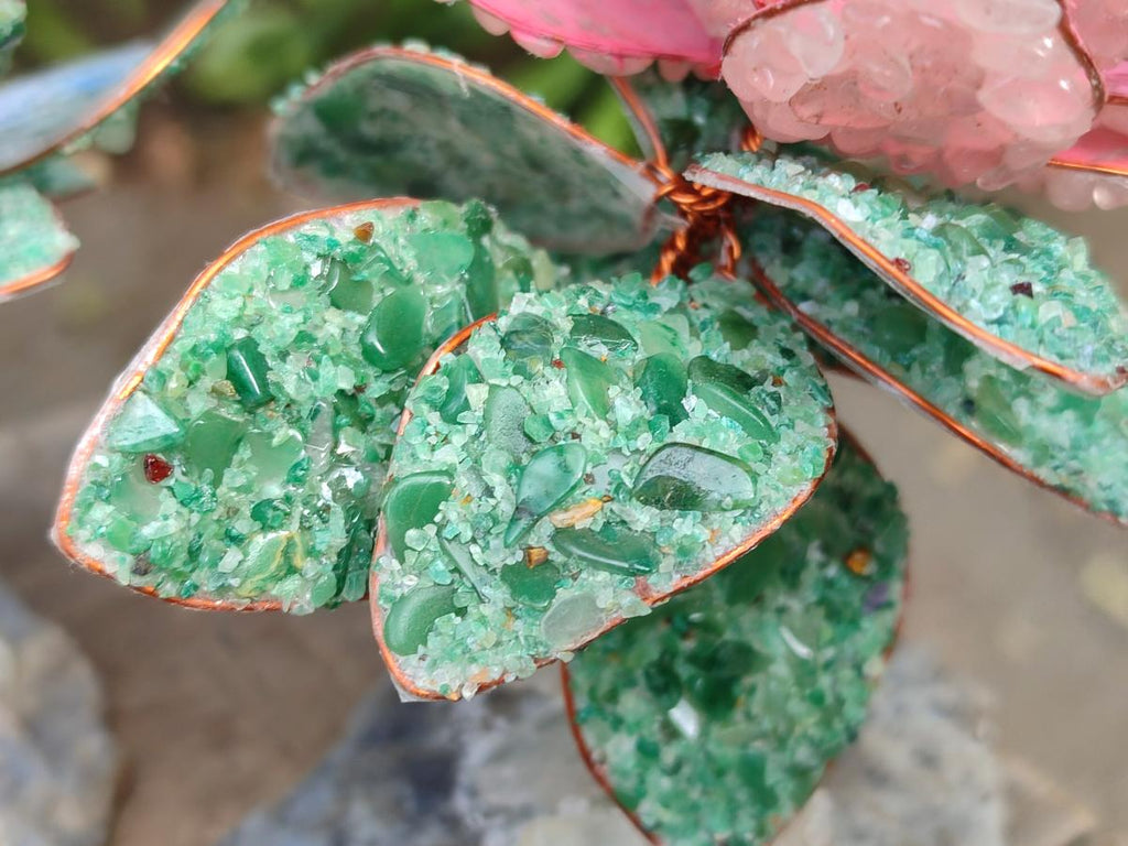 Hand Made Gemstone King Protea Flowers x 2 From South Africa - Toprock Gemstones and Minerals 