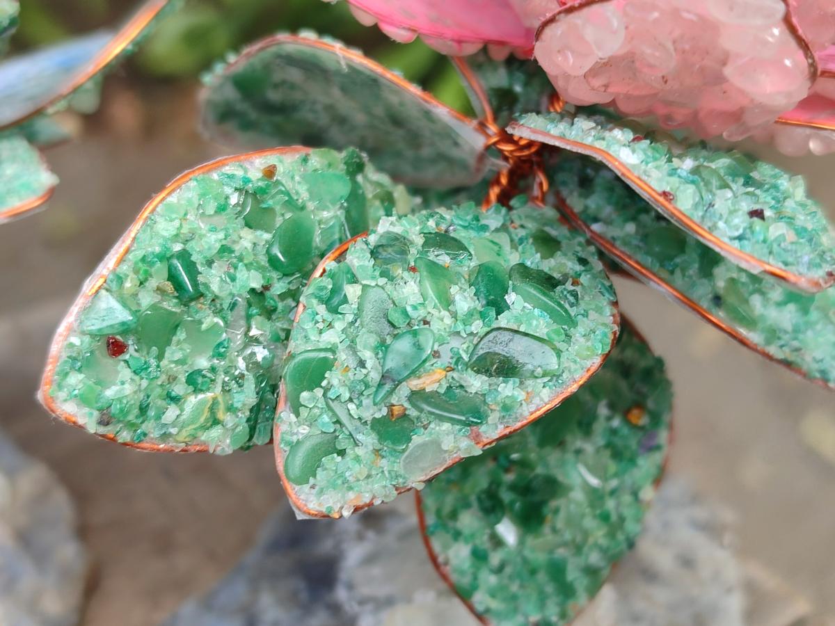 Hand Made Gemstone King Protea Flowers x 2 From South Africa - Toprock Gemstones and Minerals 