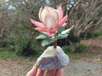 Hand Made Gemstone King Protea Flowers x 2 From South Africa - Toprock Gemstones and Minerals 