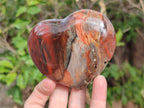 Polished Red Podocarpus Petrified Wood Hearts x 2 From Marovoay, Madagascar - Toprock Gemstones and Minerals 