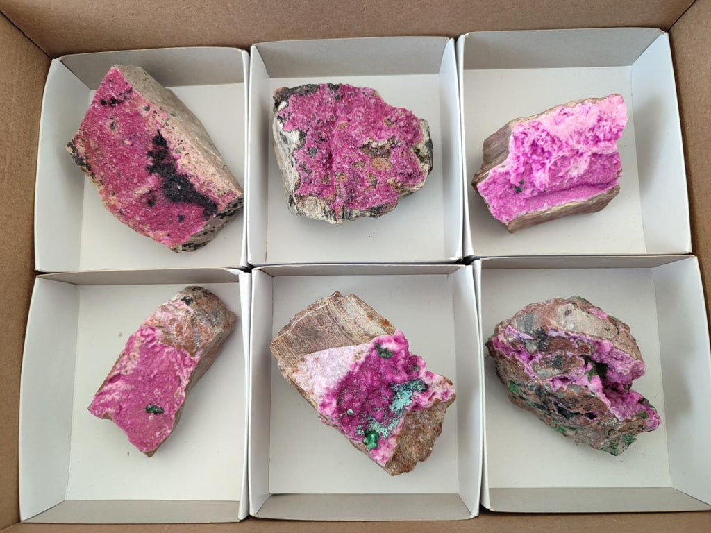 Natural Salrose Cobaltoan Dolomite Specimens x 12 From Kakanda, Congo - Toprock Gemstones and Minerals 
