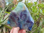 Polished Watermelon Fluorite Slices with Natural Edging x 2 From Uis, Namibia - Toprock Gemstones and Minerals 