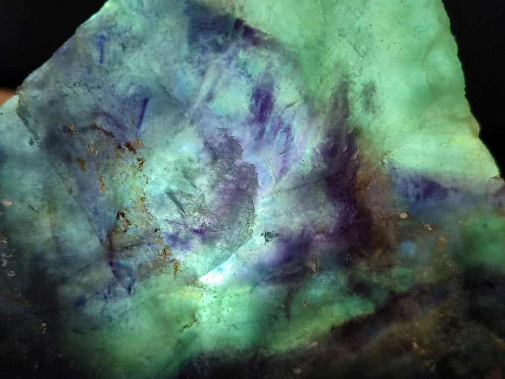 Polished Watermelon Fluorite Slices with Natural Edging x 2 From Uis, Namibia - Toprock Gemstones and Minerals 