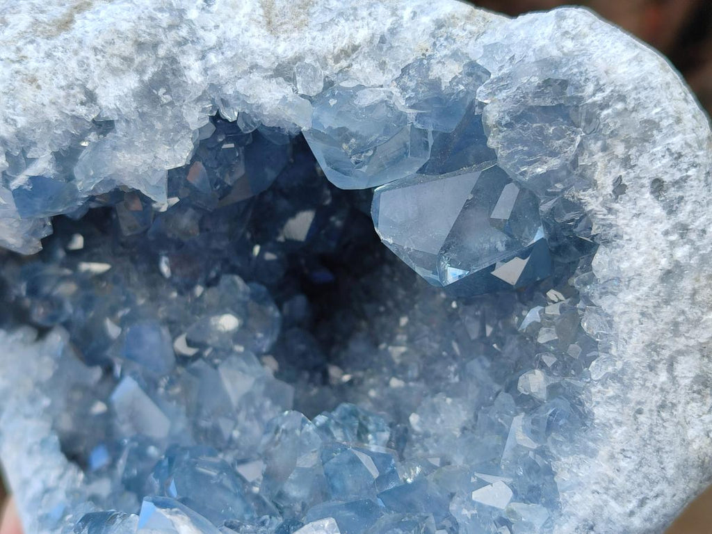 Natural Large Blue Celestite Geode Specimen x 1 From Sakoany, Madagascar - Toprock Gemstones and Minerals 