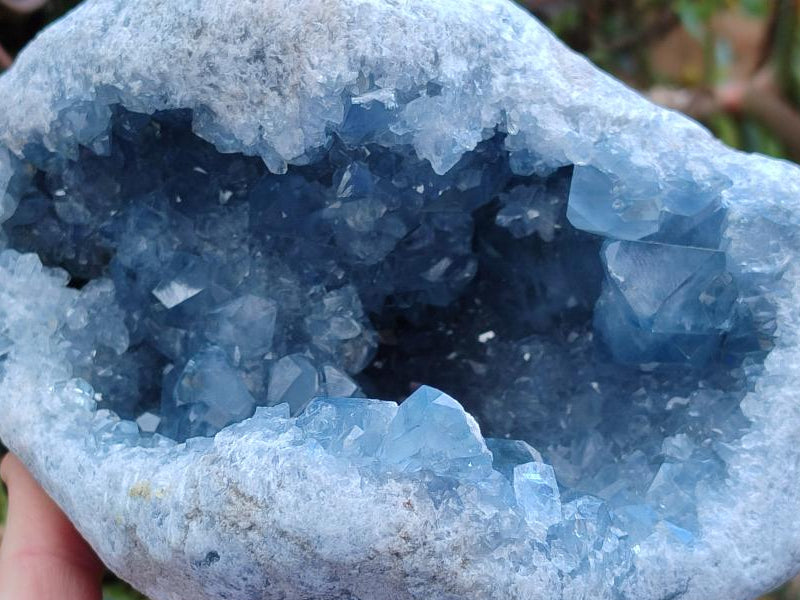 Natural Large Blue Celestite Geode Specimen x 1 From Sakoany, Madagascar - Toprock Gemstones and Minerals 