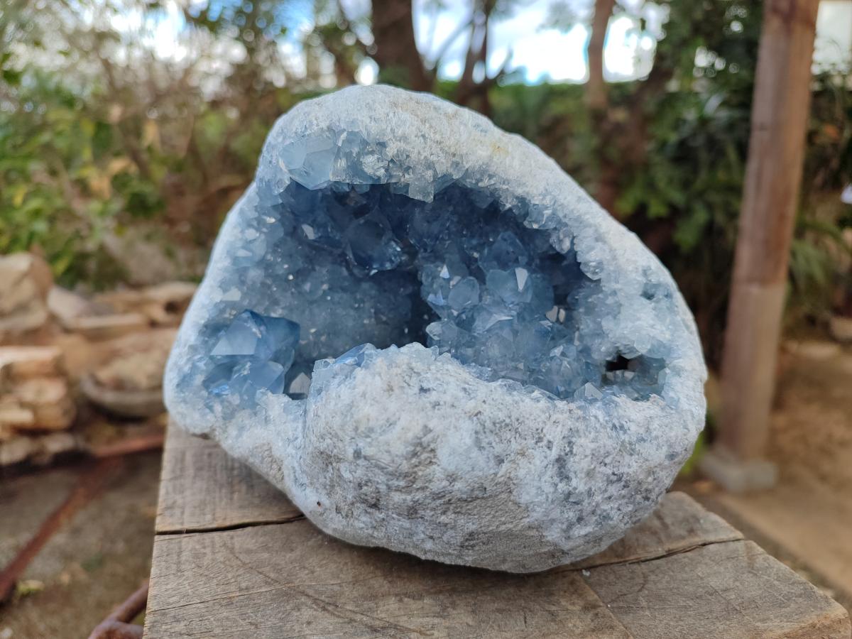Natural Large Blue Celestite Geode Specimen x 1 From Sakoany, Madagascar - Toprock Gemstones and Minerals 