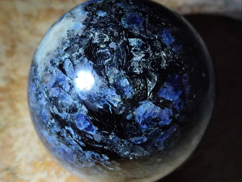 Polished Blue Iolite "Water Sapphire" Spheres x 2 From Madagascar - Toprock Gemstones and Minerals 
