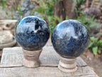 Polished Blue Iolite "Water Sapphire" Spheres x 2 From Madagascar - Toprock Gemstones and Minerals 