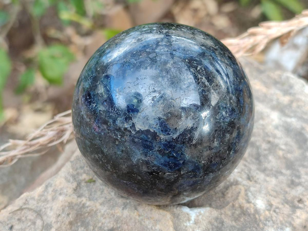 Polished Blue Iolite "Water Sapphire" Spheres x 2 From Madagascar - Toprock Gemstones and Minerals 
