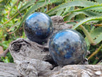 Polished Blue Iolite "Water Sapphire" Spheres x 2 From Madagascar - Toprock Gemstones and Minerals 