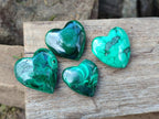 Polished Mini Flower Banded Malachite Jewellery Hearts x 43 From Congo - Toprock Gemstones and Minerals 