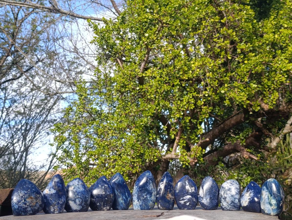 Polished Dumortierite Standing Display Pieces x 12 From Madagascar - Toprock Gemstones and Minerals 