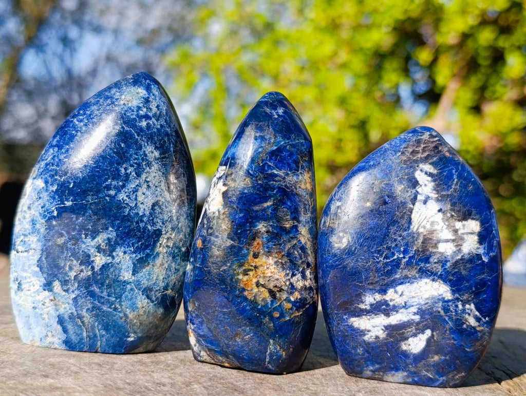 Polished Dumortierite Standing Display Pieces x 12 From Madagascar - Toprock Gemstones and Minerals 