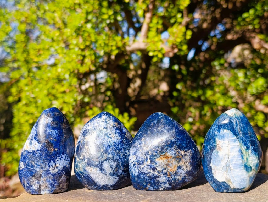 Polished Dumortierite Standing Display Pieces x 12 From Madagascar - Toprock Gemstones and Minerals 