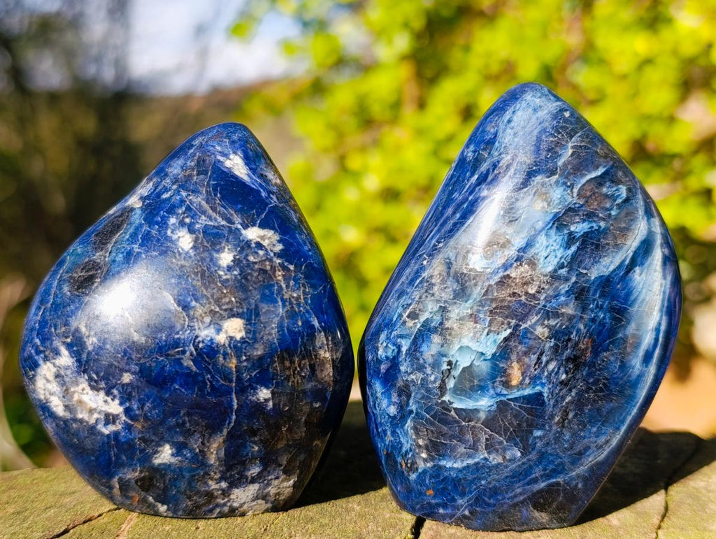 Polished Dumortierite Standing Display Pieces x 12 From Madagascar - Toprock Gemstones and Minerals 