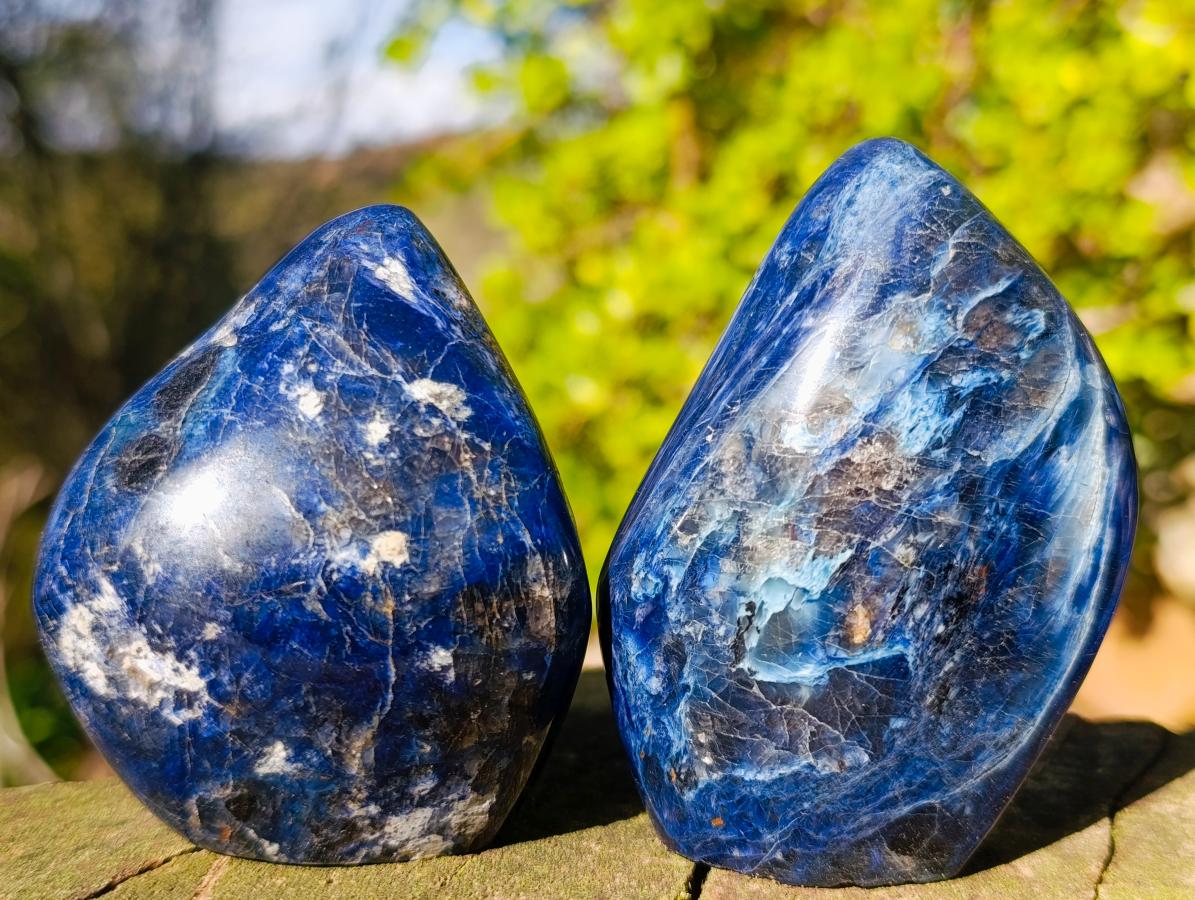 Polished Dumortierite Standing Display Pieces x 12 From Madagascar - Toprock Gemstones and Minerals 