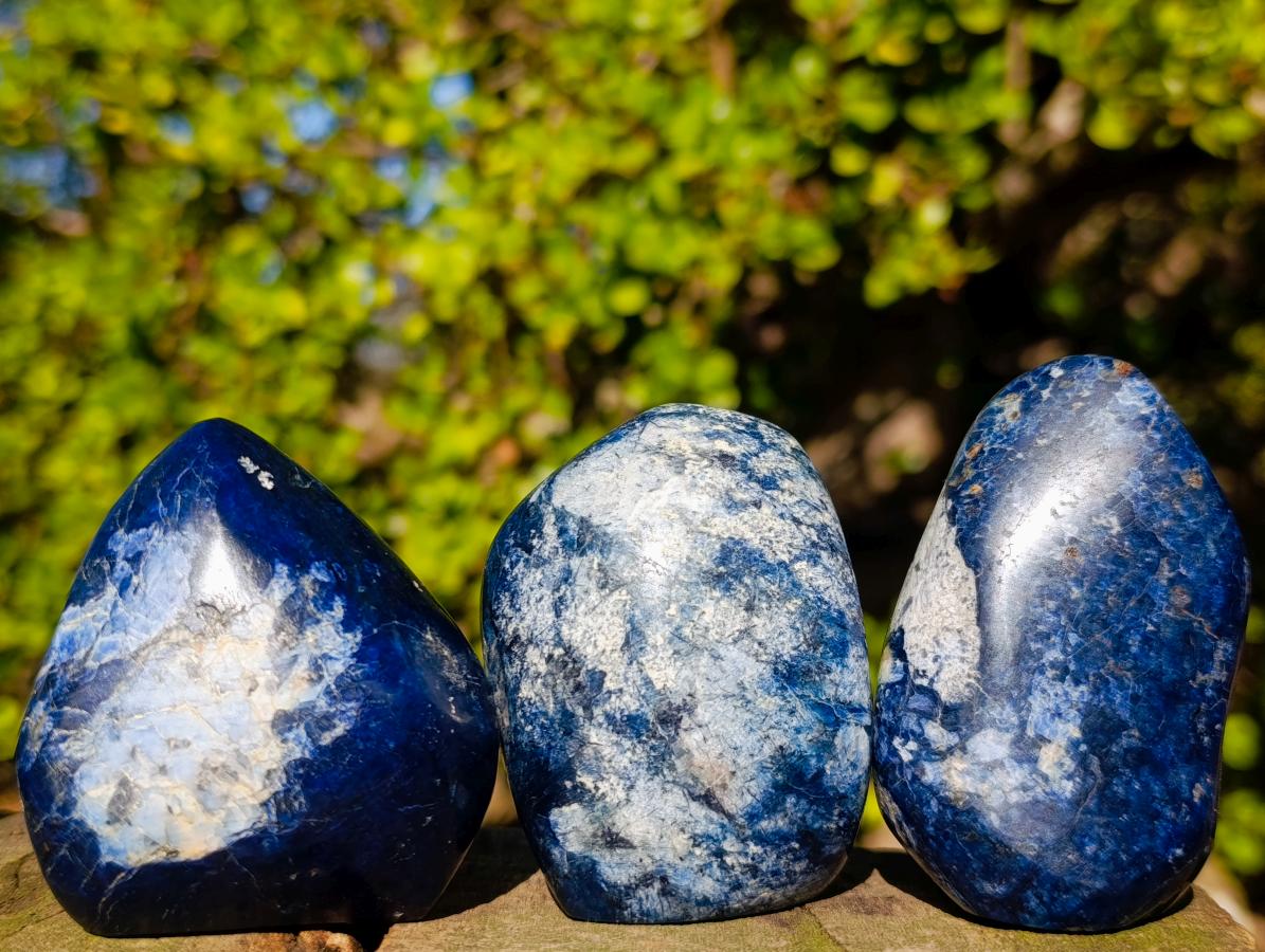 Polished Dumortierite Standing Display Pieces x 12 From Madagascar - Toprock Gemstones and Minerals 