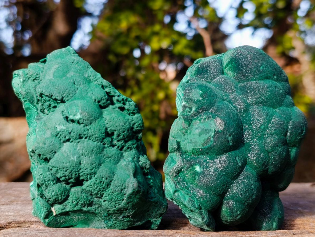 Natural Botryoidal Malachite Specimens x 5 From Congo - Toprock Gemstones and Minerals 