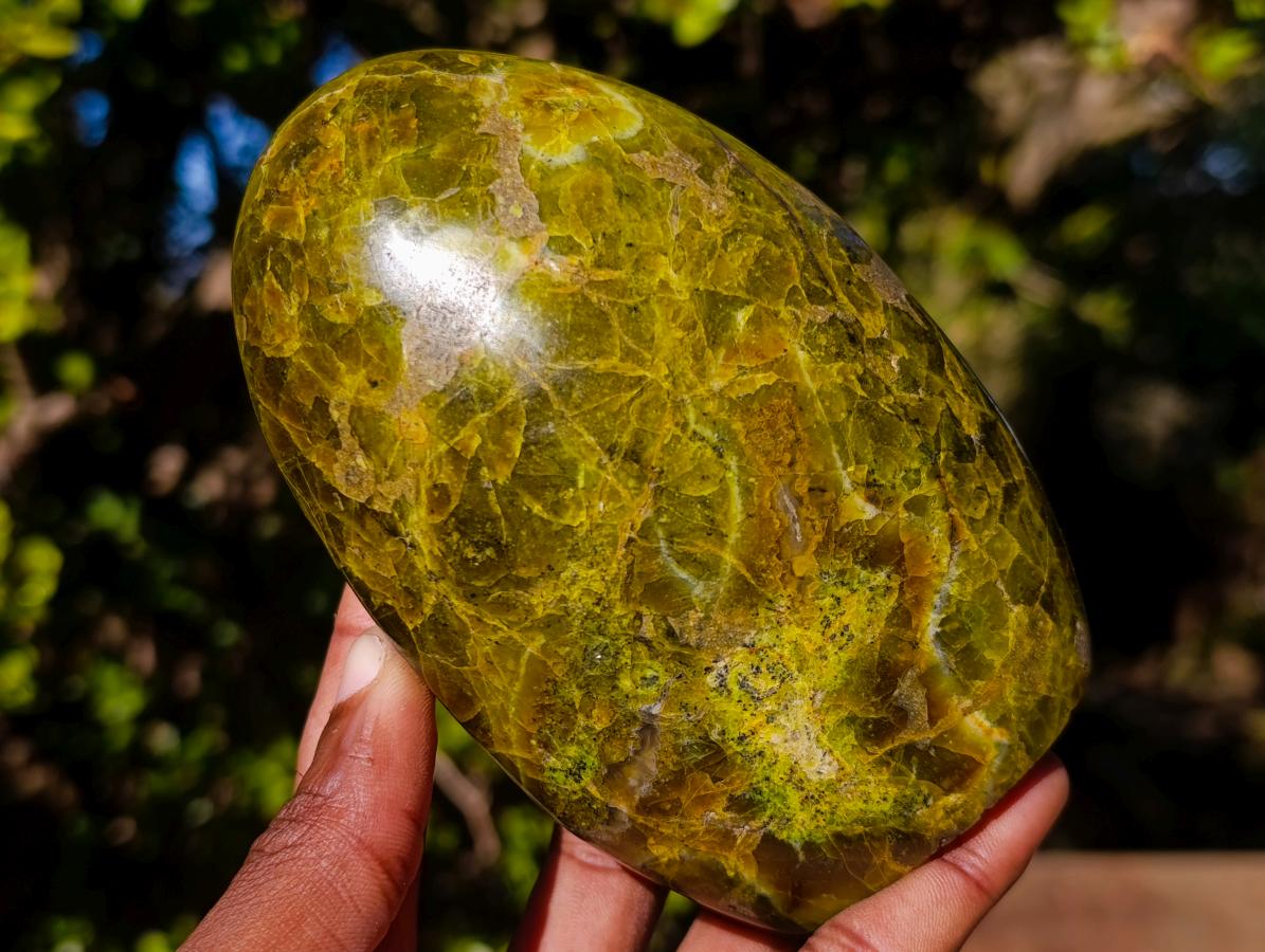 Polished Green Opal Standing Display Pieces x 3 From Betroka, Madagascar - Toprock Gemstones and Minerals 
