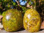 Polished Green Opal Standing Display Pieces x 3 From Betroka, Madagascar - Toprock Gemstones and Minerals 