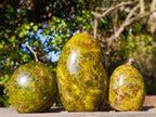 Polished Green Opal Standing Display Pieces x 3 From Betroka, Madagascar - Toprock Gemstones and Minerals 