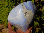 Polished and Natural Large Blue Lace Agate Standing Display Piece x 1 From Nsanje, Malawi - Toprock Gemstones and Minerals 