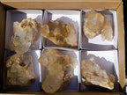 Natural Clear Citrine Quartz Clusters x 6 From Luena, Congo - Toprock Gemstones and Minerals 